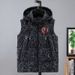 Men's Clothing Men's Vest Trendy Brand Tiger Head Style Autumn And Winter College Students Detachable Hat Down Cotton Warm Cotton Vest_viptrois.com