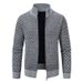 Loom Foreign Trade Autumn Winter New Knitted Jacket Stand Collar Slim Fit Sweater Men's Zipper Cardigan Coat_viptrois.com