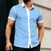 Men's Geometric Polka Dot Button Shirt Short Sleeved Casual/ Formal Fashionable For Vacations And Everyday Wear Summer And Spring_viptrois.com