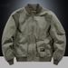 Men's Vintage Baseball Jacket – Retro Pilot Style, Polyester Casual Coat (M-3XL, Black/Grey/Green/Dark Blue/Khaki)_viptrois.com