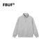 Men's Clothing heavy 500g half zip stand collar Boxy gray sweatshirt cleanfit unisex autumn and winter_viptrois.com