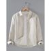 Pure Linen Men's Shirt Casual Collar Shirt Large Loose And Versatile Clothes Trendy_viptrois.com