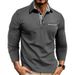 Pulse 2025 New European And American Men's Casual Fashion Polo Shirt Export Turn-down Collar Long Sleeve Color Block_viptrois.com