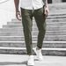 Men's Clothing autumn and winter new casual slim fit nine point pants solid color casual pocket pants_viptrois.com