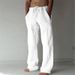 Men's Clothing Trousers Linen Casual Solid Color Thin Linen In Stock_viptrois.com