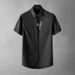 Men's Creative Short Sleeved Shirt Fashionable Trend All Match Tencel Cotton Non Iron Men's Shirt_viptrois.com