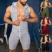 Man's clothing Men wear a sexy romper over a hoodie casual sports romper_viptrois.com