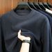 Pure Thickened Double-Sided Long Sleeve Sweatshirt For Men, Autumn And Winter Round Neck Casual Versatile Polar Fleece Warm_viptrois.com