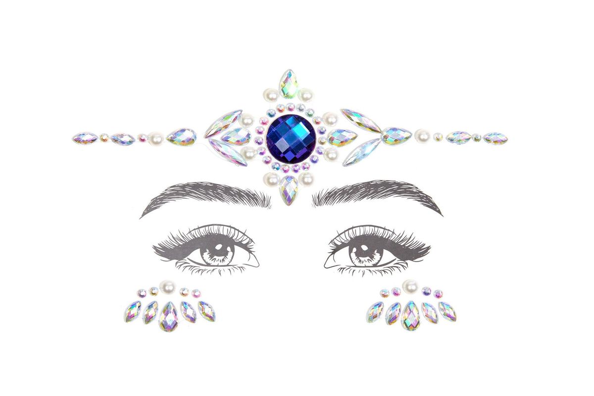 Halloween Edm Electronic Music Festival Face Stickers Eyebrow Stickers Diamond Resin Diamond Carnival Diamond Stickers Masquerade Face Decoration_viptrois.com