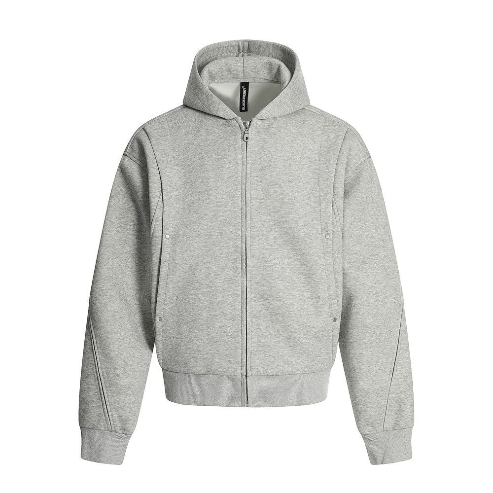 Hooded Cardigan Sweatshirt Vibe Trendy Brand Design Sense Spring Autumn Men's Deconstructed Patchwork Pocket Short_viptrois.com