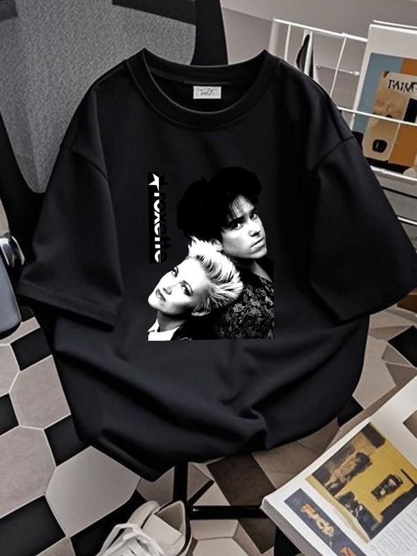 VTG Roxette Band Gift For Fans Cotton White Full Size T Shirt Streetwear Versatile Graphic Summer Casual Top For Everyday Wear Designer Clothes_viptrois.com