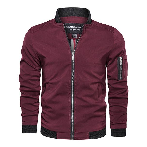 2025 Spring And Autumn Thin Men's Baseball Collar Solid Color Jacket Casual Air Force One Jacket Men's_viptrois.com