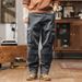 Men's Clothing Retro Casual Pants Men’s Cargo Work Pants – Vintage Utility Style, Multi-Pocket Design, Durable Cotton Blend For Outdoor & Streetwear_viptrois.com