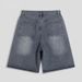 Men's Summer Thin Loose Denim Shorts High Street Style American Trendy And Cool Five Point Embroidery with Hamburger Fries Towel_viptrois.com