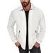 Men's Clothing Waffle Long Sleeved Zipper Waffle-Knit Zip-Up Jacket - Lightweight & Breathable Cotton Blend, Relaxed Fit For Casual Wear, S-XXXL_viptrois.com