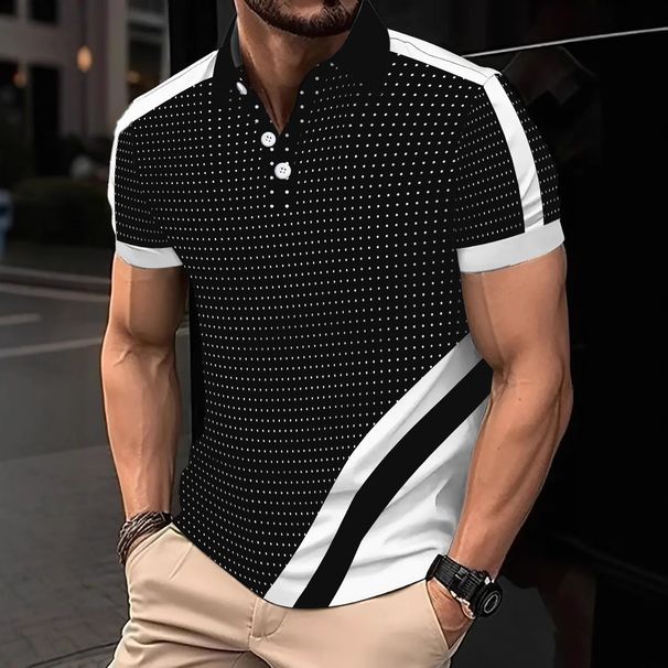Men's Clothing Summer Polo Shirt Button Men's Fashion Sports Polo Shirt_viptrois.com