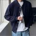 Loom Russian Ozon Autumn Winter Thickened Sweater Jacket For Men Solid Color Loose Fit Handsome Lazy Style Knitted Cardigan_viptrois.com