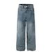 Men's Clothing Street Fashion Trendy Neutral High End Blue Deconstructed Waist Design Loose Jeans_viptrois.com