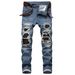 Men's Clothing Jeans Men's Wear Holes Fashion Small Straight Leg Men's Jeans Pants_viptrois.com