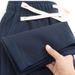 Men's Clothing Navy Blue Twill Cotton Sweatpants Men 300g Heavy Loose Straight Sports Casual Pants Men's Versatile New Spring And Autumn_viptrois.com