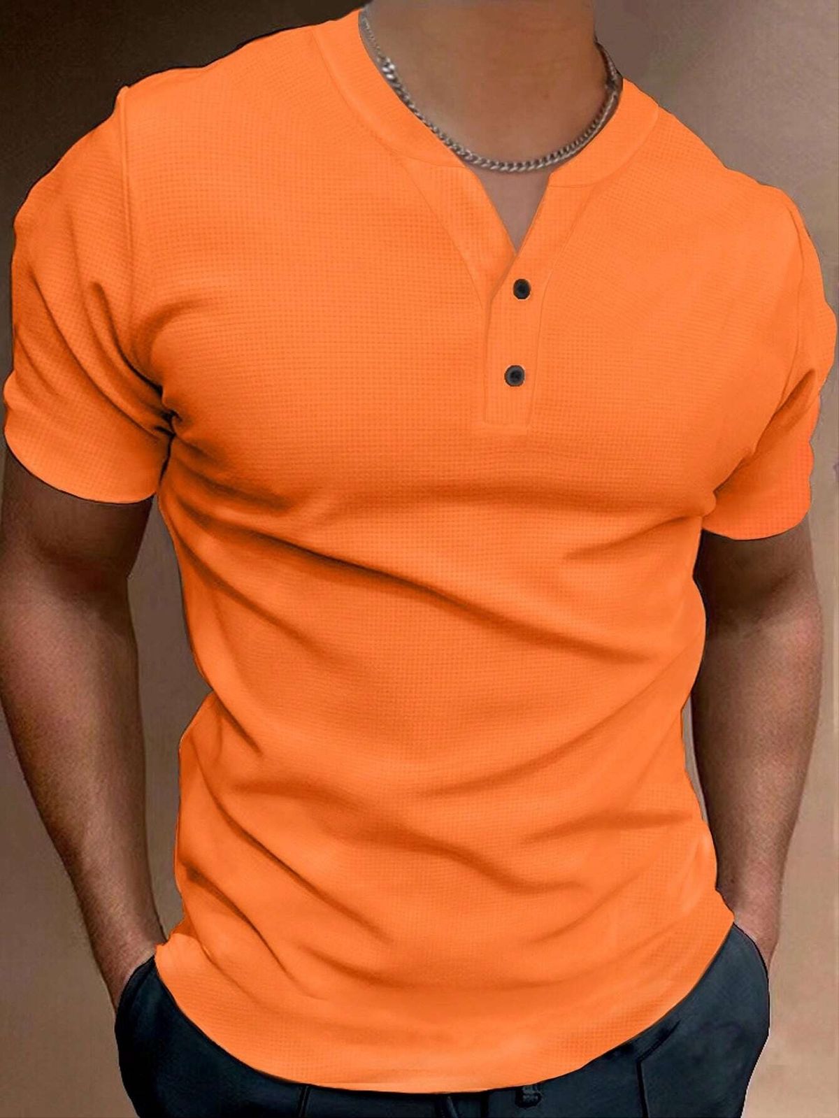 Men's Clothing Fashion Short Sleeve T Shirt Trendy V Neck Shirt_viptrois.com