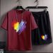 Men's Clothing Sportswear Suit Summer Short Sleeved T Shirt Basketball Jersey Casual Shorts Two Piece Suit_viptrois.com