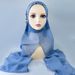Women's Hijab multi color pullover headscarf with letters solid color chiffon sports headscarf ladies ethnic scarf_viptrois.com