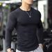 Foreign Trade Cross-border Light Board Quick-drying Clothes Men's Fitness Clothes Muscle Tights Crew Neck Bottoming Shirt Breathable Long-sleeved_viptrois.com