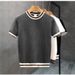 Men's Lightweight Striped Viscose T-Shirt – Breathable Short-Sleeve Knit Top For Summer_viptrois.com
