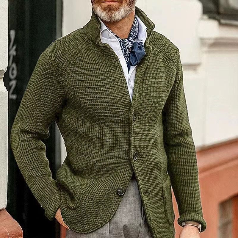 Sweaters Men's Thickened Slim Fit Standing Neck Knitwear Autumn And Winter Coat_viptrois.com