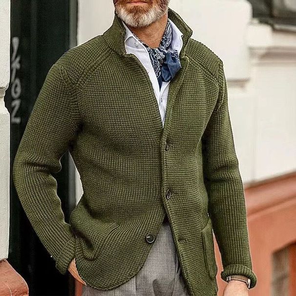 Sweaters Men's Thickened Slim Fit Standing Neck Knitwear Autumn And Winter Coat_viptrois.com