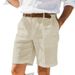 Men's Linen Summer Shorts With Side Pockets, Back Button Closure, Breathable Comfort For Beach And Casual Wear_viptrois.com
