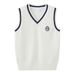 Cross Border New Spring And Autumn V Neck Contrast Color Children's Sweater Vest Student School Uniform Wholesale Girls Knitted Vest_viptrois.com