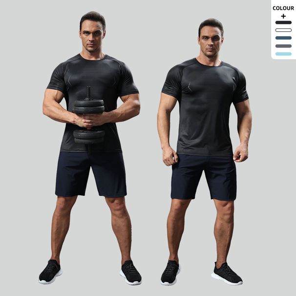 Men's Clothing Sports T Shirt Men's Summer Leisure Ice Silk Breathable Top Thin Outdoor Running Fitness Training Clothes_viptrois.com