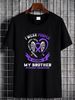 Overdose Awareness T Shirt In Memory Of Brother Purple Ribbon Graphic Homme Summer Comfortable Stylish Soft Versatile Stretched Fashion Breathable_viptrois.com