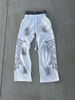2025 Hip-Hop Drawstring Casual Loose Wide-Leg Double-Waist Long Pants, High Street Black White Green_viptrois.com
