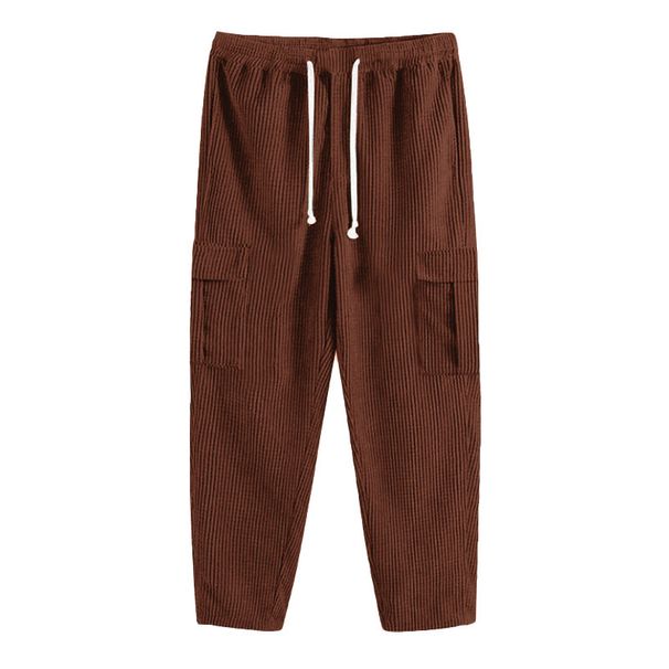 Men's Clothing Men's Corduroy Straight Leg Pants With Multiple Pockets - Slim Fit Casual Trousers For Autumn & Winter_viptrois.com