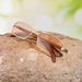 Small Square Metal Frame Sunglasses – Wood Grain Legs, Punk Style & Double Beam Design (Unisex)_viptrois.com
