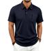 Men's Casual Loose Short Sleeve Shirt Summer Business Zipper Pocket Top Jacquard T-Shirt_viptrois.com
