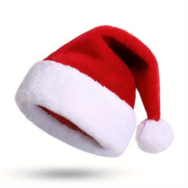 Spot Fleece Thickened Eaves Santa Hat Santa Claus Adult Children Christmas Ornaments Plush Short Velvet_viptrois.com