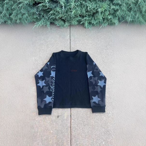 Men's Clothing Personality Dark Print Round Neck Sweatshirt Long Sleeve Pullover T Shirt Retro Jacket Street Fashion European And American_viptrois.com