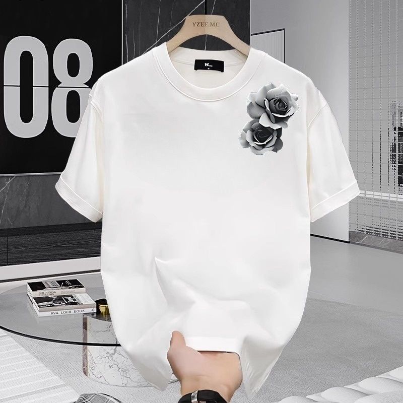 T-shirt Black Short-sleeved Large Size Summer Versatile Top Simple New Pure Cotton Loose Men And Women 2025_viptrois.com