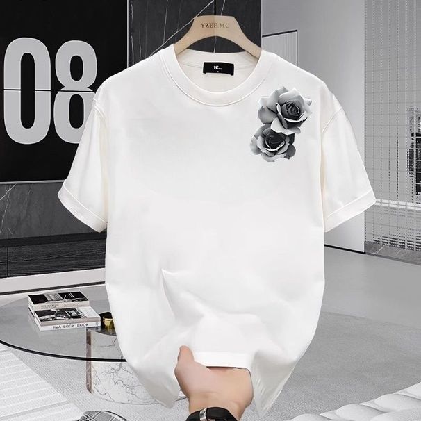 T-shirt Black Short-sleeved Large Size Summer Versatile Top Simple New Pure Cotton Loose Men And Women 2025_viptrois.com