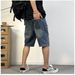 Denim Shorts For Men In Summer, Thin Cut, Ripped, Versatile, Slim Fit, Straight Leg, Trendy Korean Version, Five Point_viptrois.com