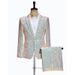 Men's Clothing men's slim champagne sequined dress suit stage performance suit host anchor catwalk suit_viptrois.com