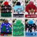 Christmas decorations cuffed knitting hat with ball LED light hat Adult children's hat_viptrois.com