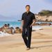 Spring And Summer New Men's Clothing Men's Loose Casual Cotton And Linen Short Sleeved Trousers Suit_viptrois.com