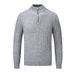 Men's Clothing Cable Knit Zip-Neck Sweater - Casual Pullover For Autumn & Winter | Slim Fit, V-Neck, Long Sleeve | Machine Washable Polyester-Cotton_viptrois.com