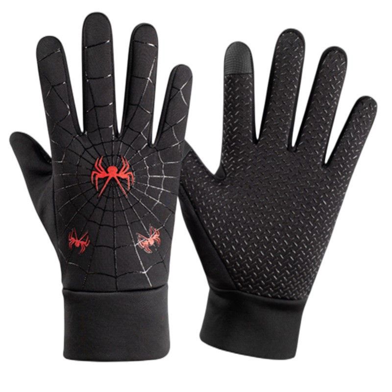 Autumn Winter Marathon Running Gloves Men, Warm Fleece-Lined, Full-Finger Touchscreen, Windproof Cold-Resistant For_viptrois.com