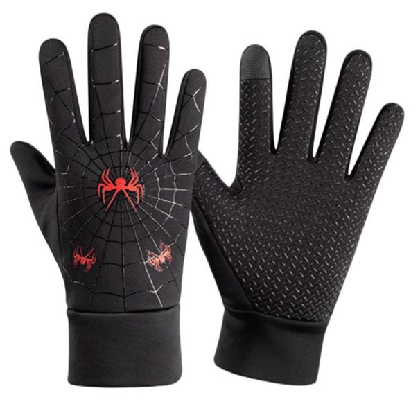 Autumn Winter Marathon Running Gloves Men, Warm Fleece-Lined, Full-Finger Touchscreen, Windproof Cold-Resistant For_viptrois.com